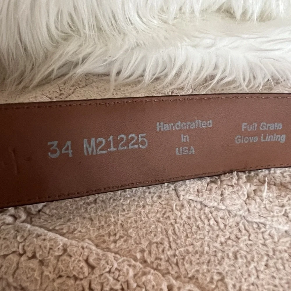 Men's Brighton Brown Leather Golf Belt Silver Plated Buckle Size 34 New With Tag